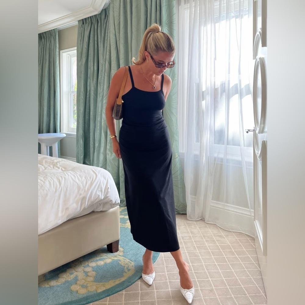 Djerf Avenue Daily Midi Dress in Black